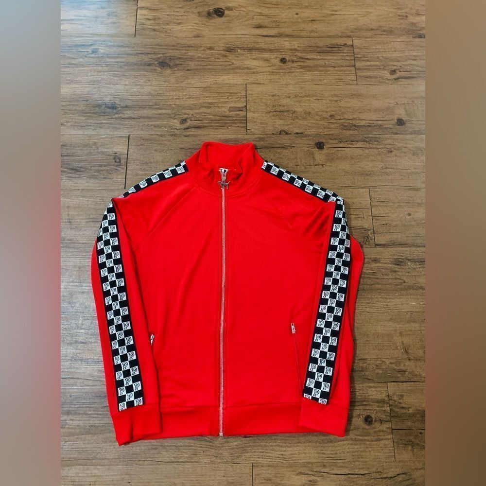 PINK VS RED CHECKERED JACKET MEDIUM - image 1